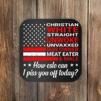 Christian White Straight Unwoke Unvaxxed Gun Owner Coaster thumb 0