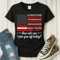 Christian White Straight Unwoke Unvaxxed Gun Owner Women's T-Shirt thumb 3