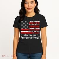 Christian White Straight Unwoke Unvaxxed Gun Owner Women's T-Shirt thumb 4