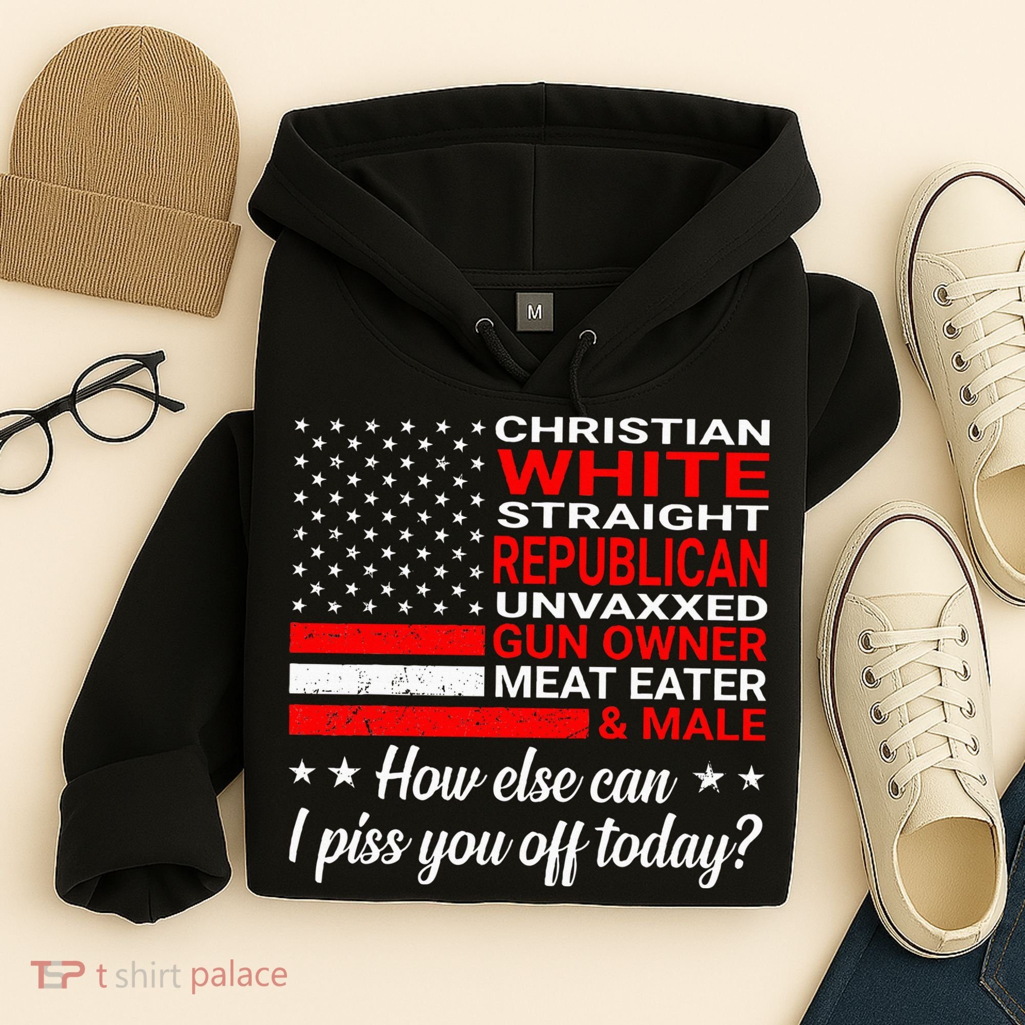 Christian White Straight Republican Unvaxxed Gun Owner Hoodie