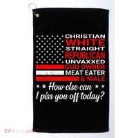 Christian White Straight Republican Unvaxxed Gun Owner Golf Towel thumb 0