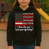 Christian White Straight Republican Unvaxxed Gun Owner Kids Hoodie thumb 3