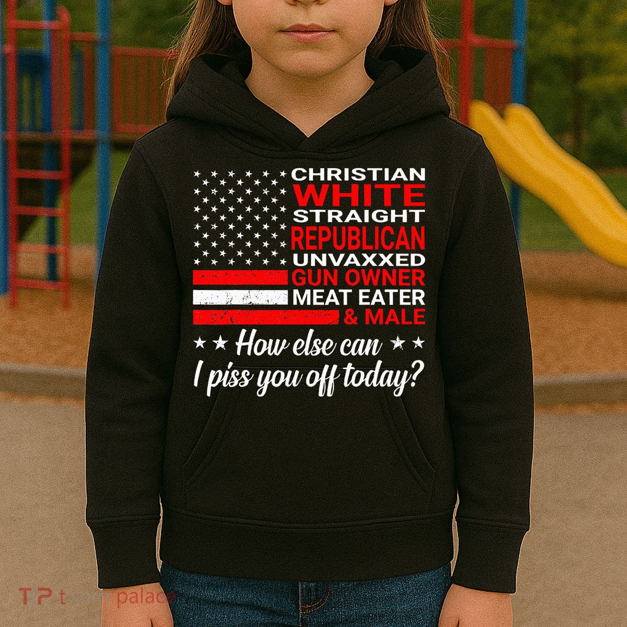Christian White Straight Republican Unvaxxed Gun Owner Kids Hoodie