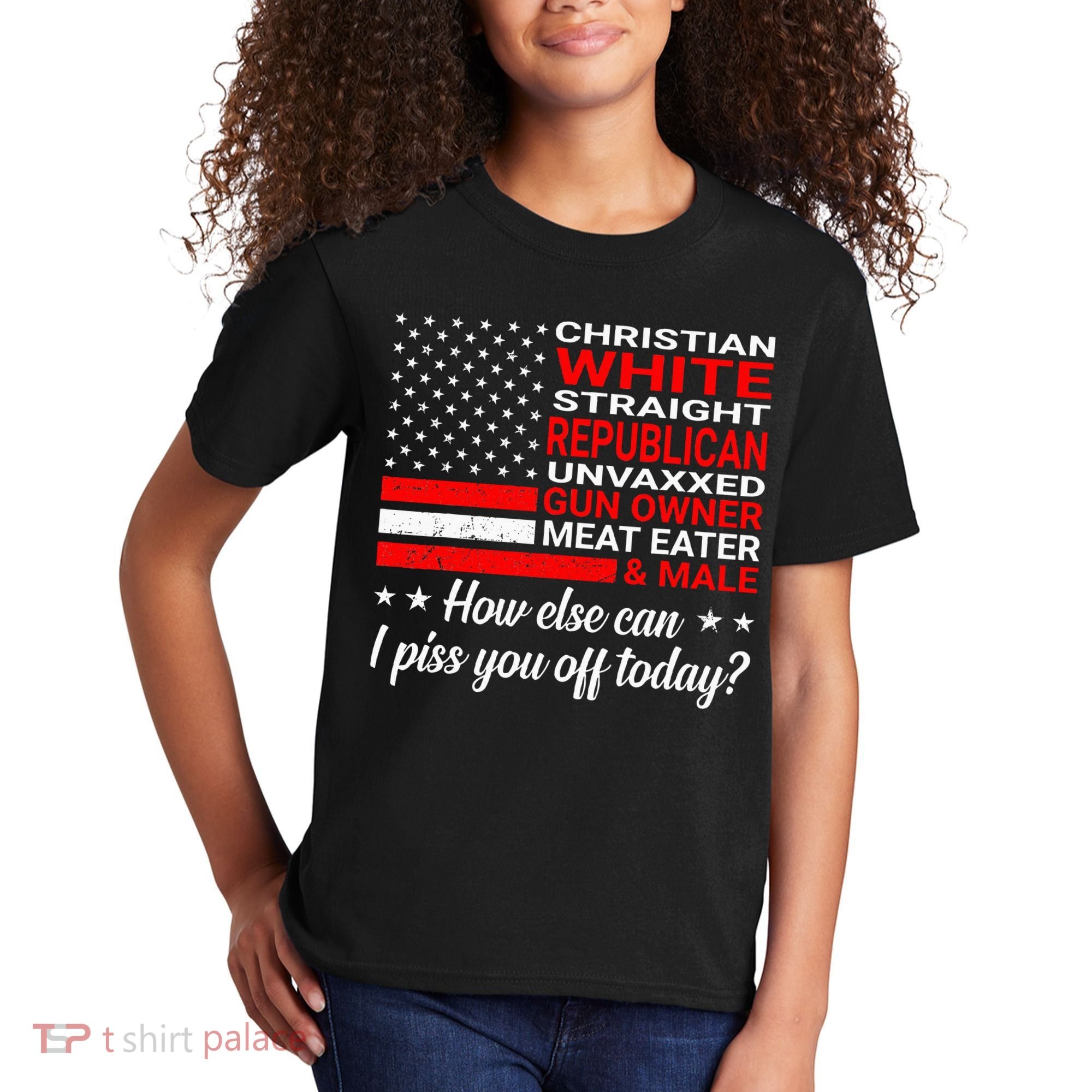 Christian White Straight Republican Unvaxxed Gun Owner Kids T-Shirt