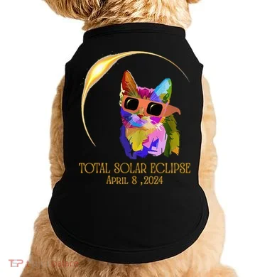 Cat Wearing Solar Eclipse Glasses Doggie Tank