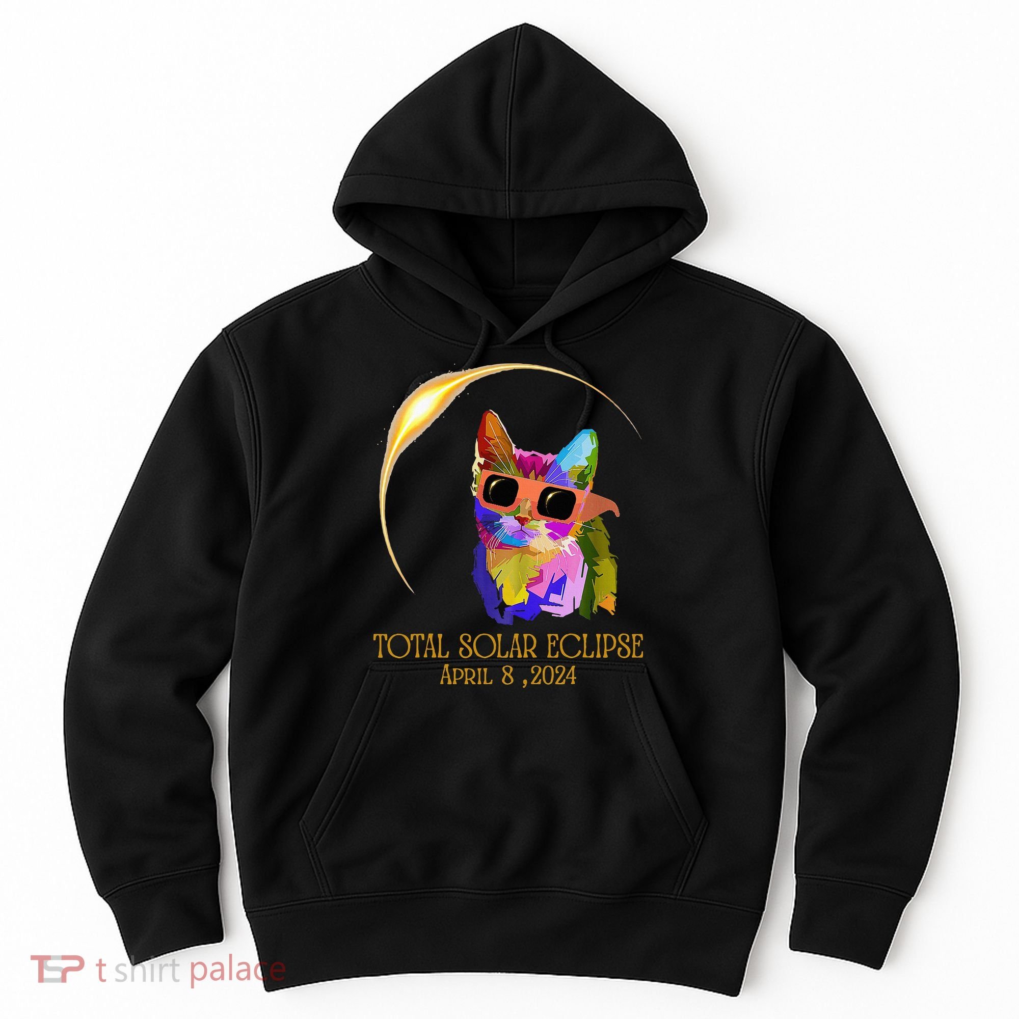 Cat Wearing Solar Eclipse Glasses Hoodie