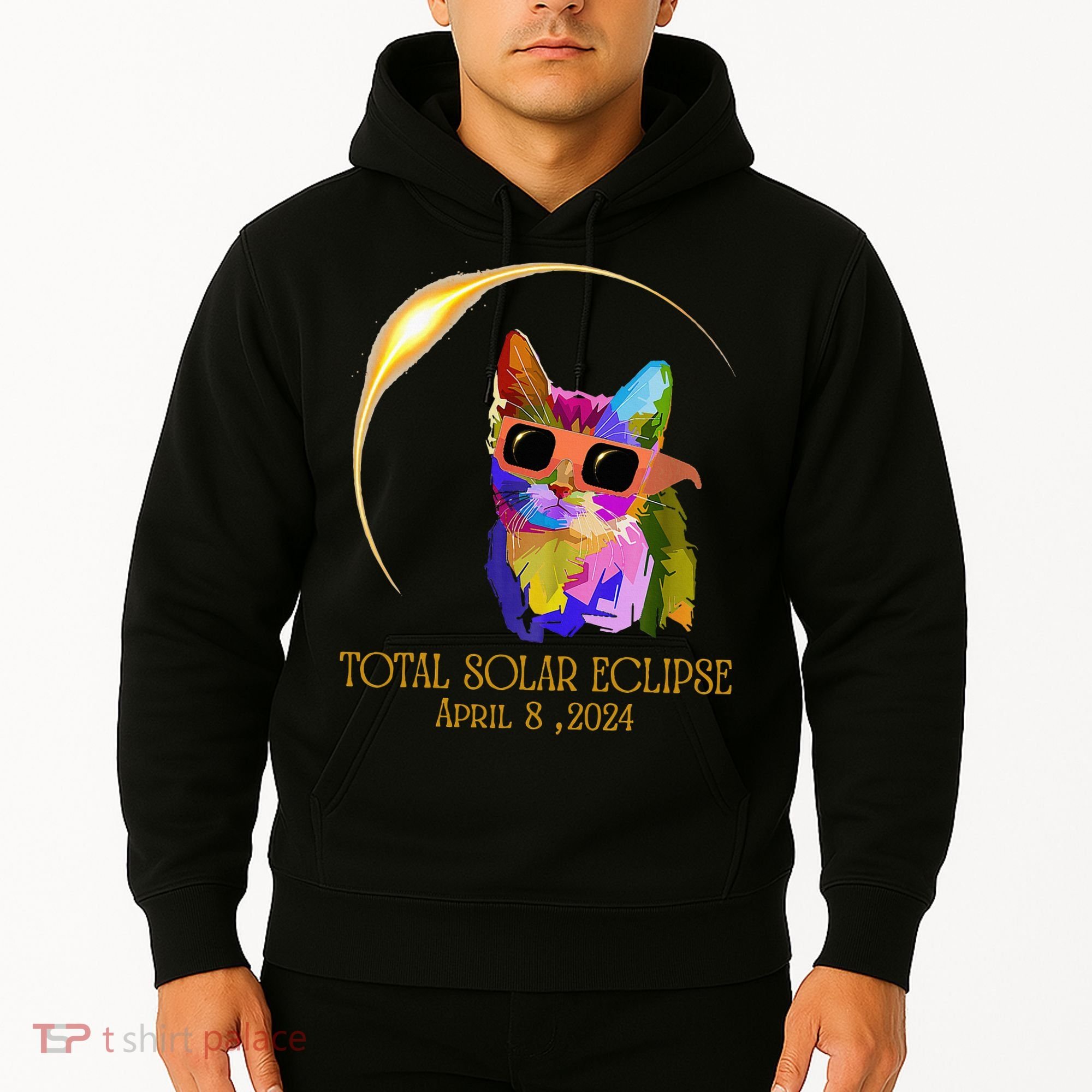 Cat Wearing Solar Eclipse Glasses Hoodie