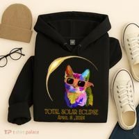 Cat Wearing Solar Eclipse Glasses Hoodie thumb 4
