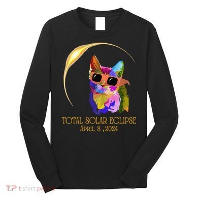 Cat Wearing Solar Eclipse Glasses Long Sleeve Shirt