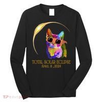 Cat Wearing Solar Eclipse Glasses Long Sleeve Shirt thumb 0