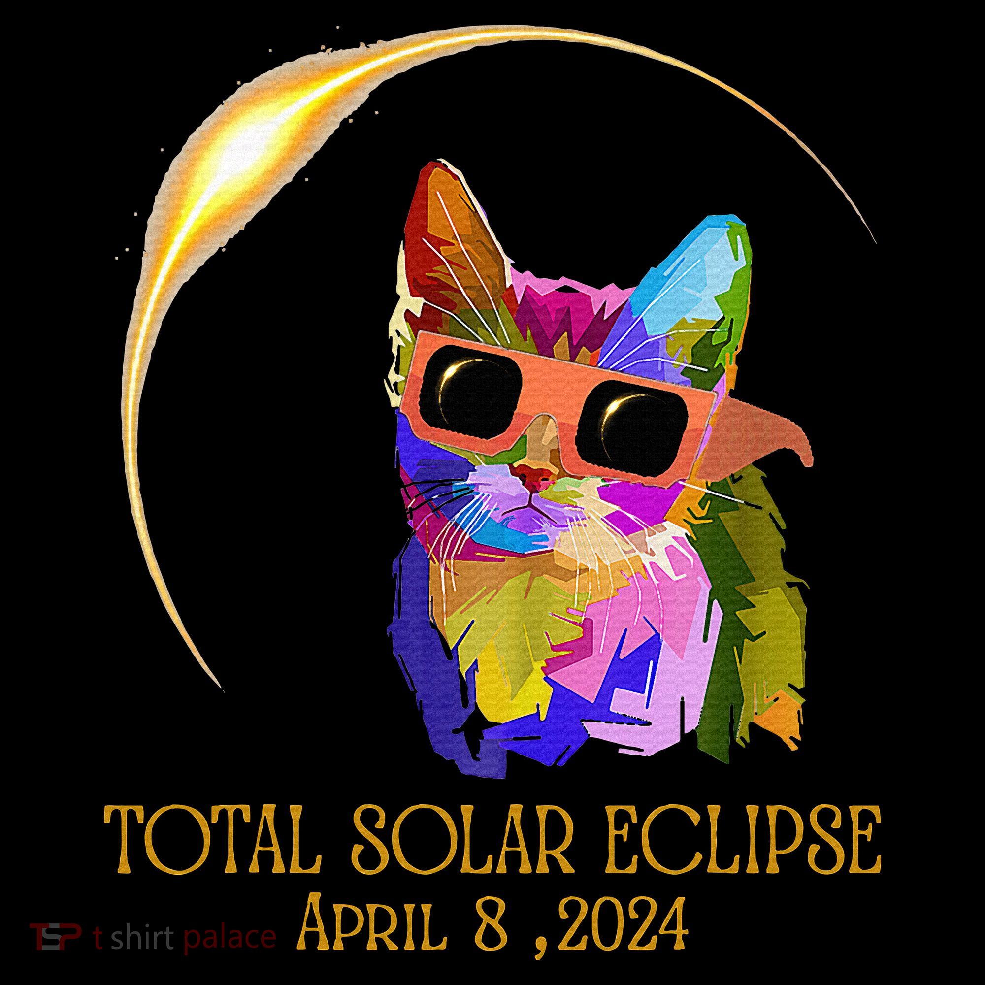 Cat Wearing Solar Eclipse Glasses Long Sleeve Shirt