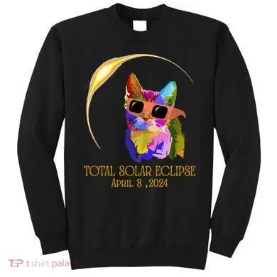 Cat Wearing Solar Eclipse Glasses Sweatshirt