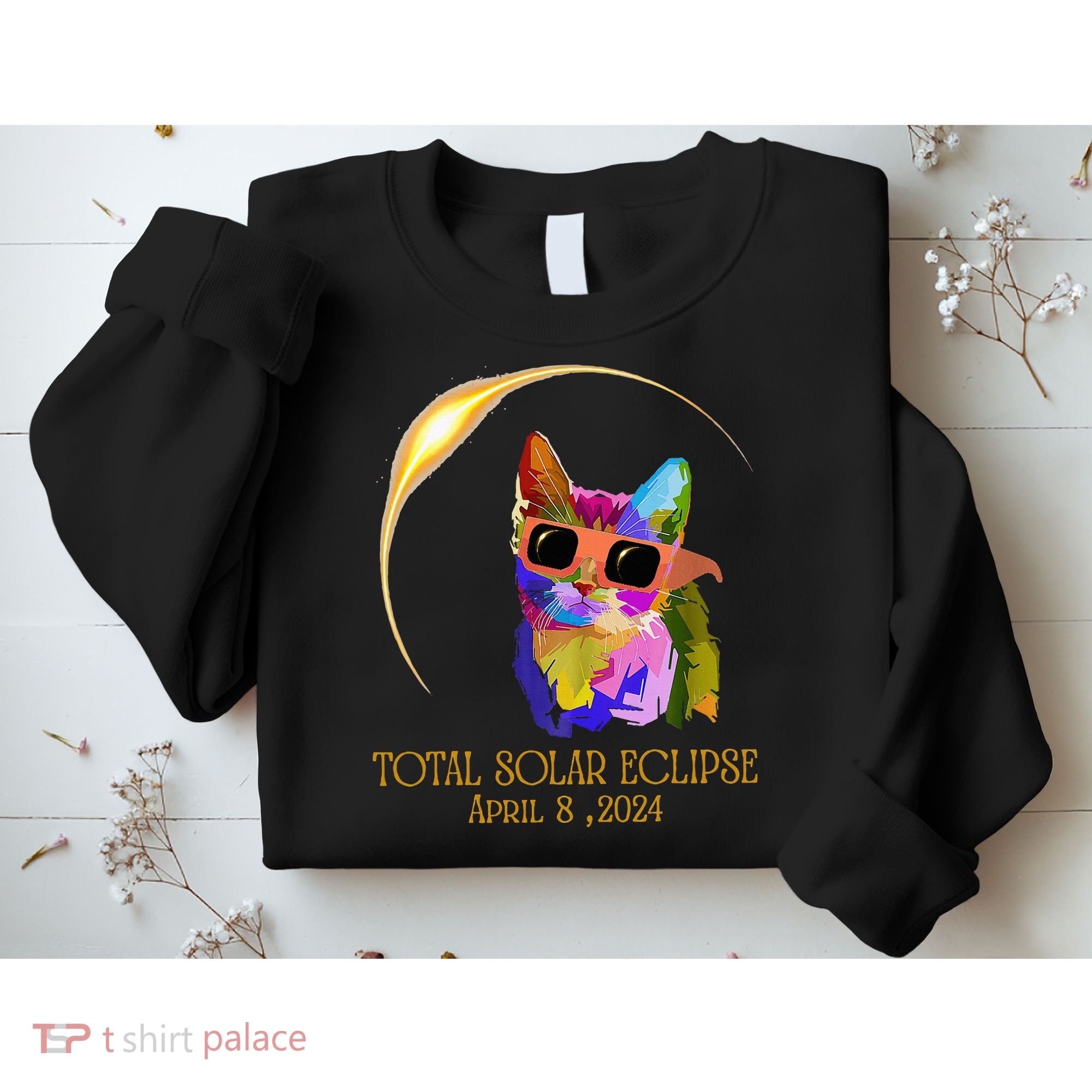 Cat Wearing Solar Eclipse Glasses Sweatshirt