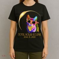 Cat Wearing Solar Eclipse Glasses T-Shirt thumb 4