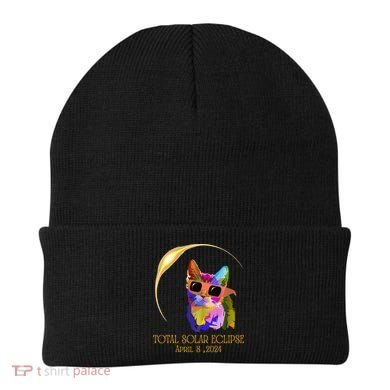 Cat Wearing Solar Eclipse Glasses Beanie