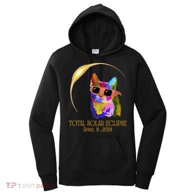 Cat Wearing Solar Eclipse Glasses Women's Hoodie
