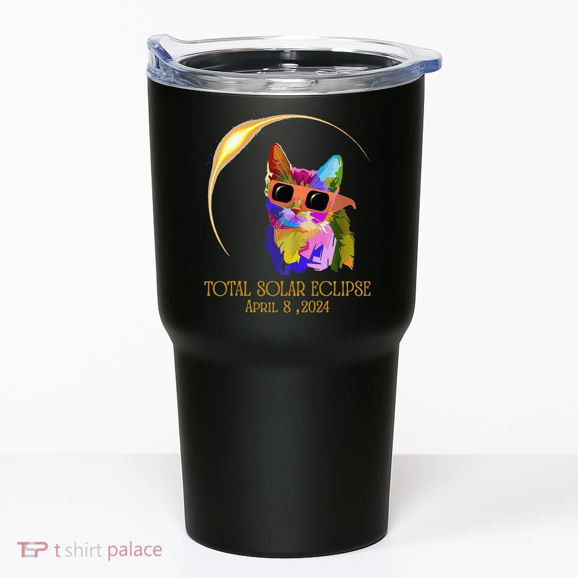 Cat Wearing Solar Eclipse Glasses Tumbler