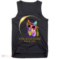 Cat Wearing Solar Eclipse Glasses Tank Top thumb 0