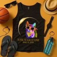 Cat Wearing Solar Eclipse Glasses Tank Top thumb 4