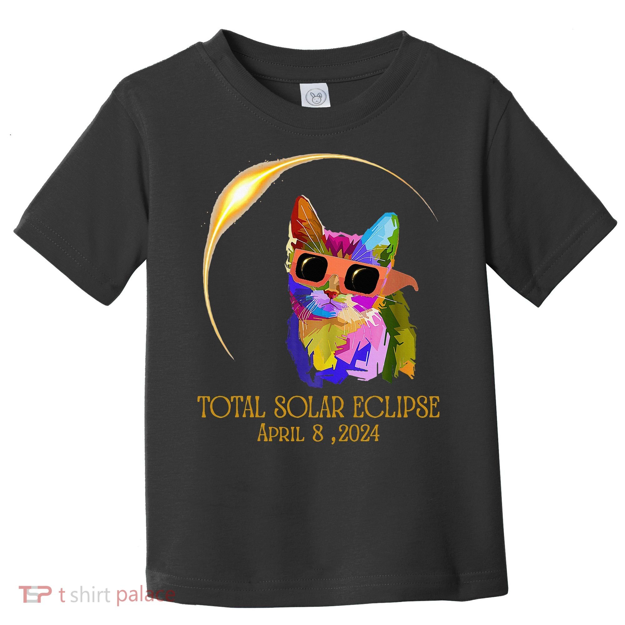 Cat Wearing Solar Eclipse Glasses Toddler T-Shirt