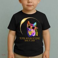 Cat Wearing Solar Eclipse Glasses Toddler T-Shirt thumb 2