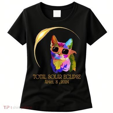 Cat Wearing Solar Eclipse Glasses Women's T-Shirt