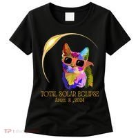 Cat Wearing Solar Eclipse Glasses Women's T-Shirt thumb 0
