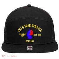 Cold War Service Germany US Army Veteran 1975 To 1980 7 Panel Mesh Trucker Snapback Hat thumb 0