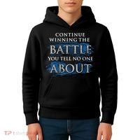 Continue Winning The Battle You Tell No One About Kids Hoodie thumb 4
