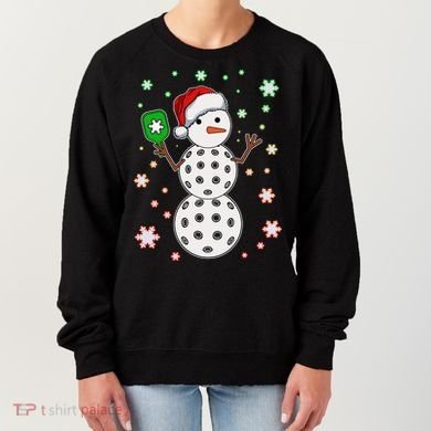 Christmas Winter Time Pickleball Snowman Women's Sweatshirt