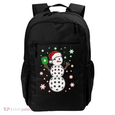 Christmas Winter Time Pickleball Snowman Backpack