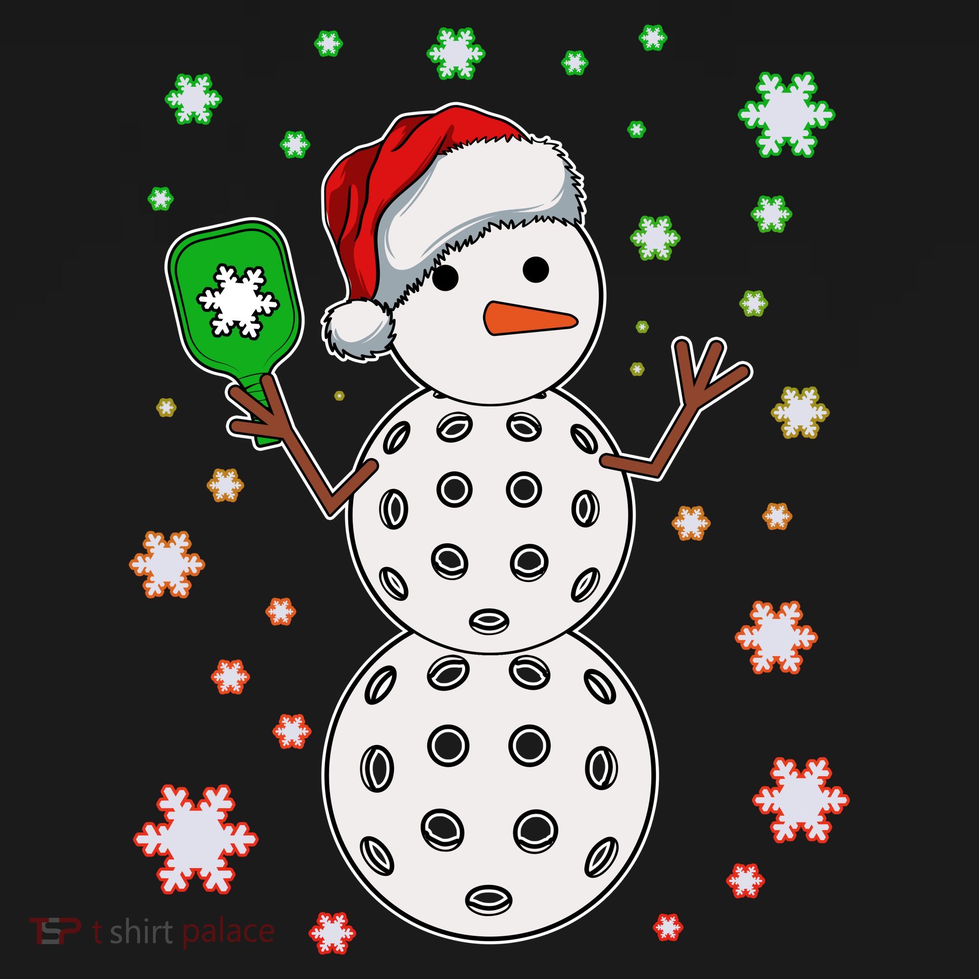 Christmas Winter Time Pickleball Snowman Bucket Hat
