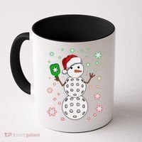 Christmas Winter Time Pickleball Snowman Coffee Mug thumb 0