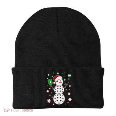 Christmas Winter Time Pickleball Snowman Beanie