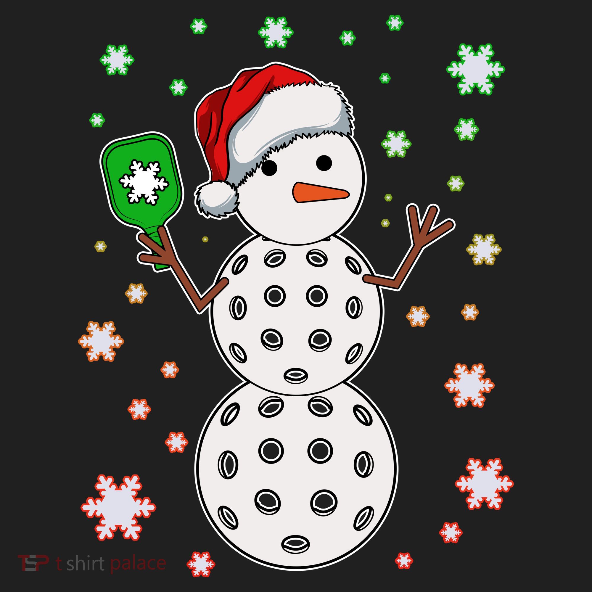 Christmas Winter Time Pickleball Snowman Beanie