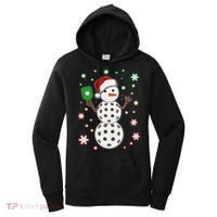 Christmas Winter Time Pickleball Snowman Women's Hoodie thumb 0