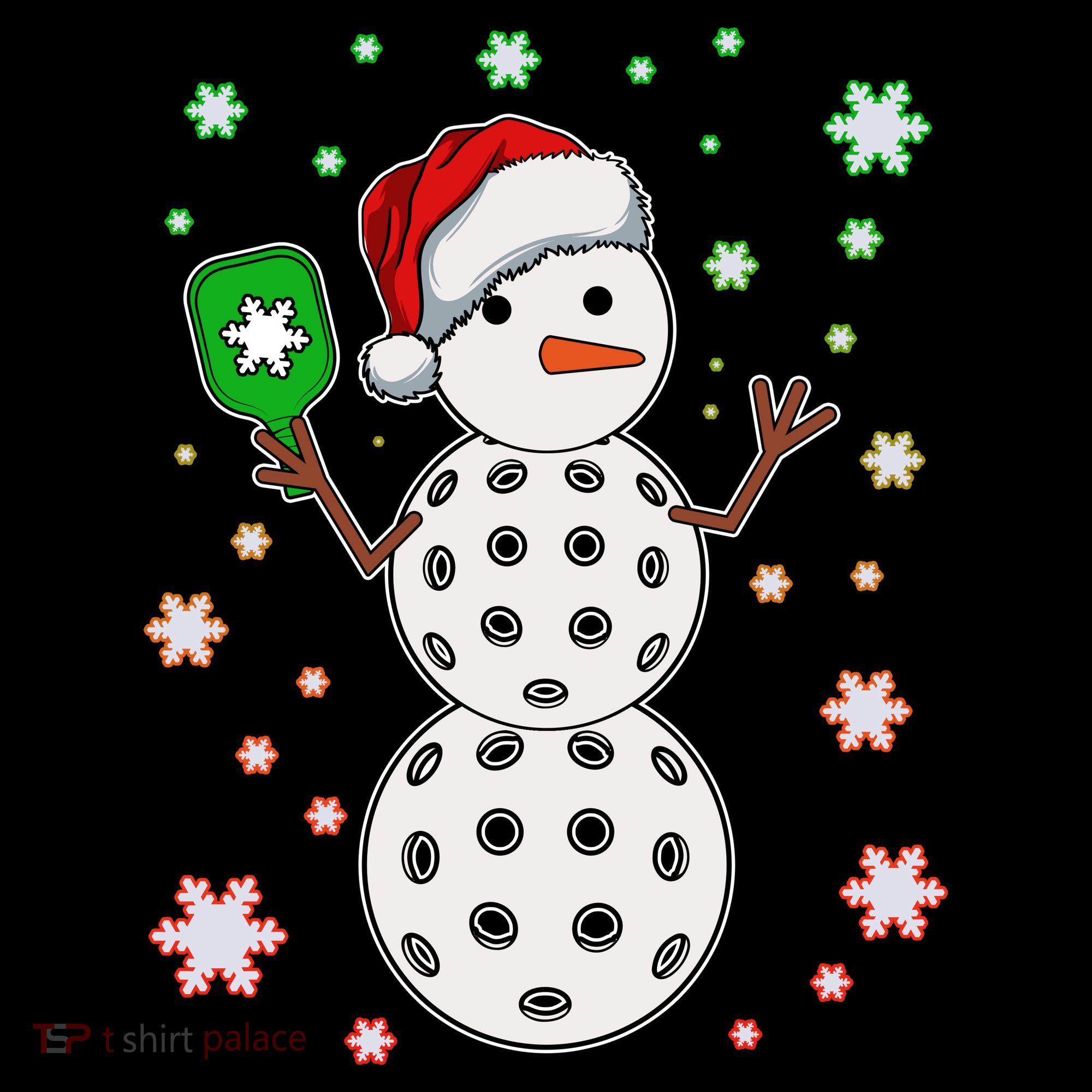 Christmas Winter Time Pickleball Snowman Women's Hoodie