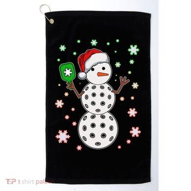 Christmas Winter Time Pickleball Snowman Golf Towel