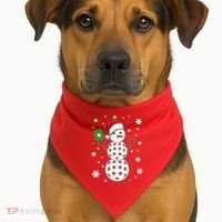 Christmas Winter Time Pickleball Snowman USA-Made Doggie Bandana thumb 1