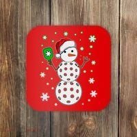 Christmas Winter Time Pickleball Snowman Coaster thumb 0