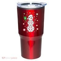 Christmas Winter Time Pickleball Snowman Tumbler thumb 0