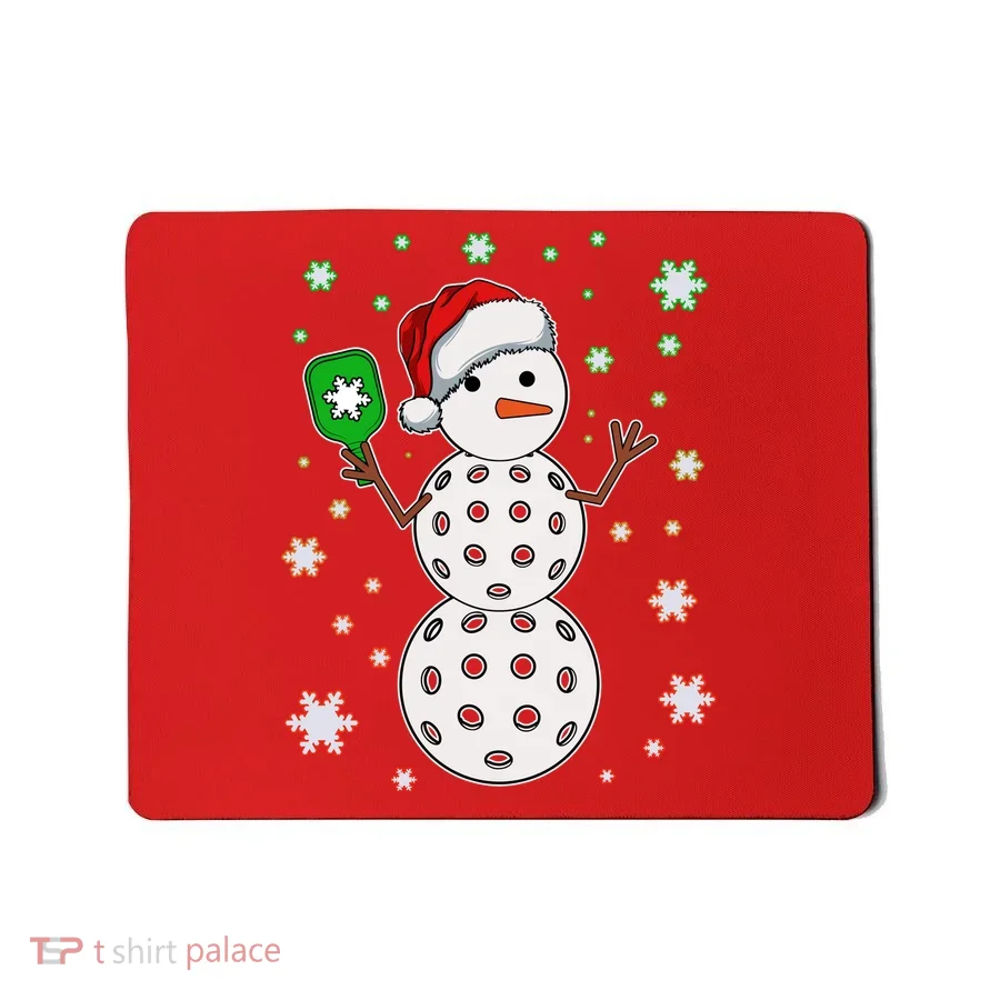 Christmas Winter Time Pickleball Snowman Mousepad