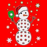 Christmas Winter Time Pickleball Snowman Mousepad thumb 1