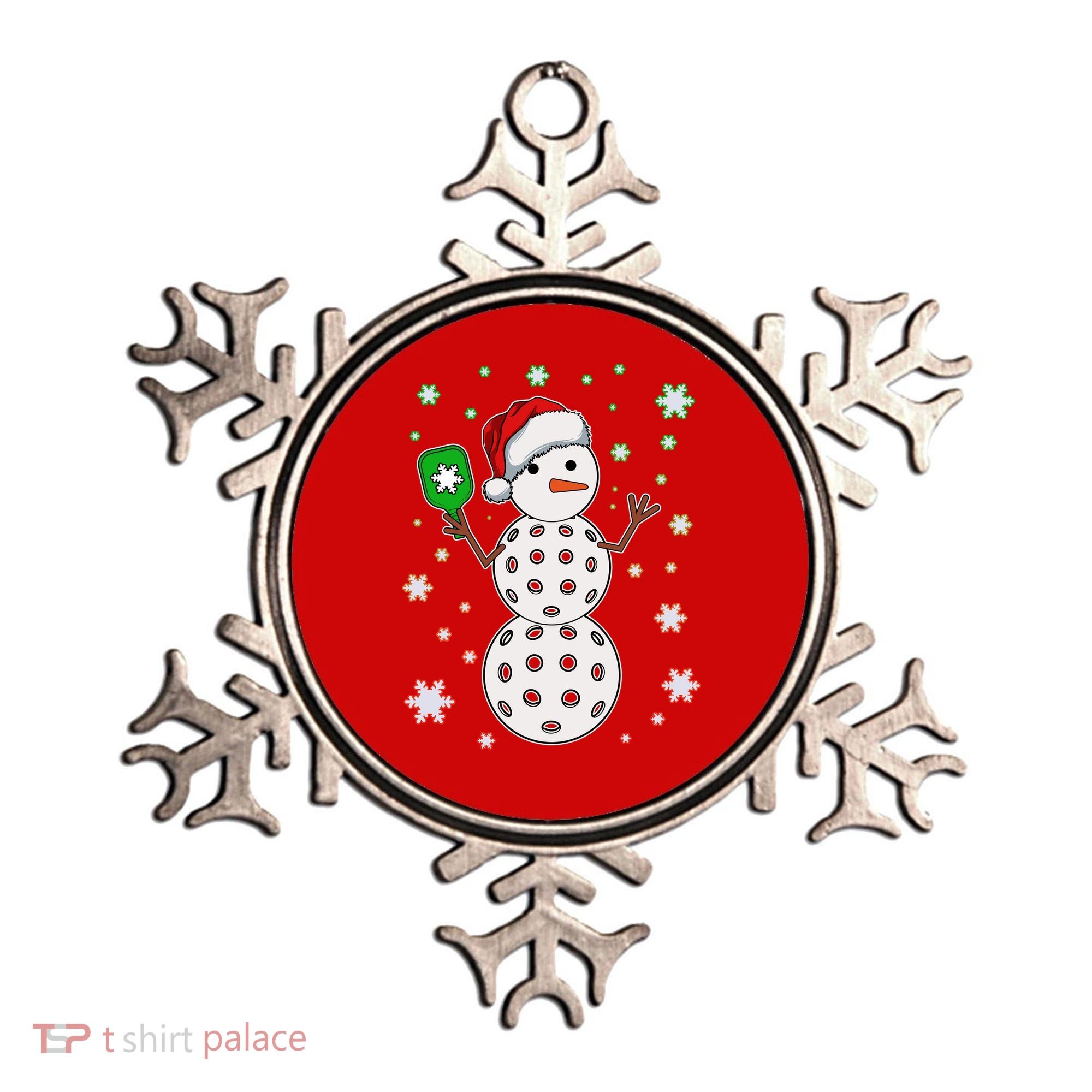 Christmas Winter Time Pickleball Snowman Ornament