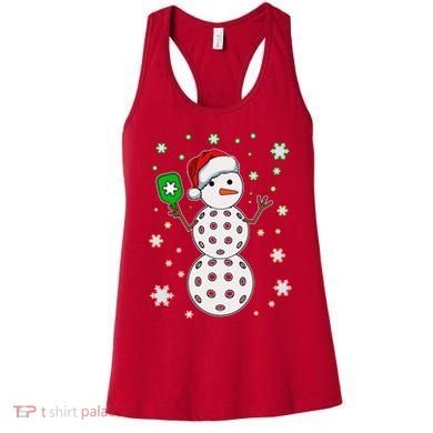 Christmas Winter Time Pickleball Snowman Women's Tank Top
