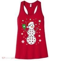 Christmas Winter Time Pickleball Snowman Women's Tank Top thumb 0