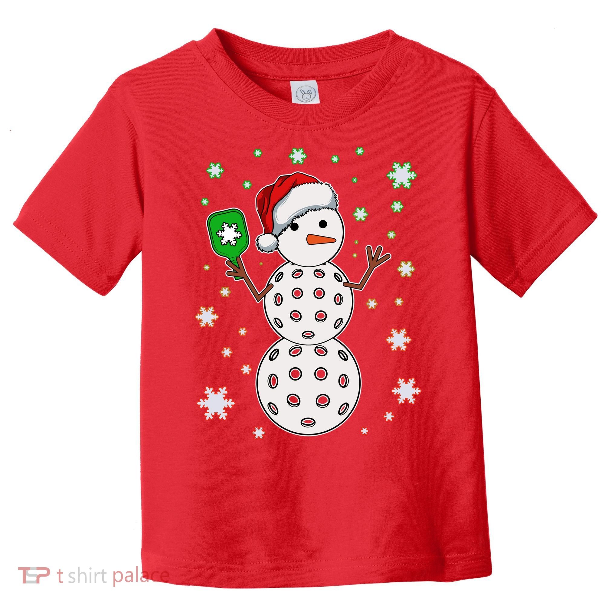 Christmas Winter Time Pickleball Snowman Toddler T-Shirt