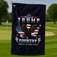 Classic Welcome To Trump Country Maga Eagle Golf Towel thumb 1