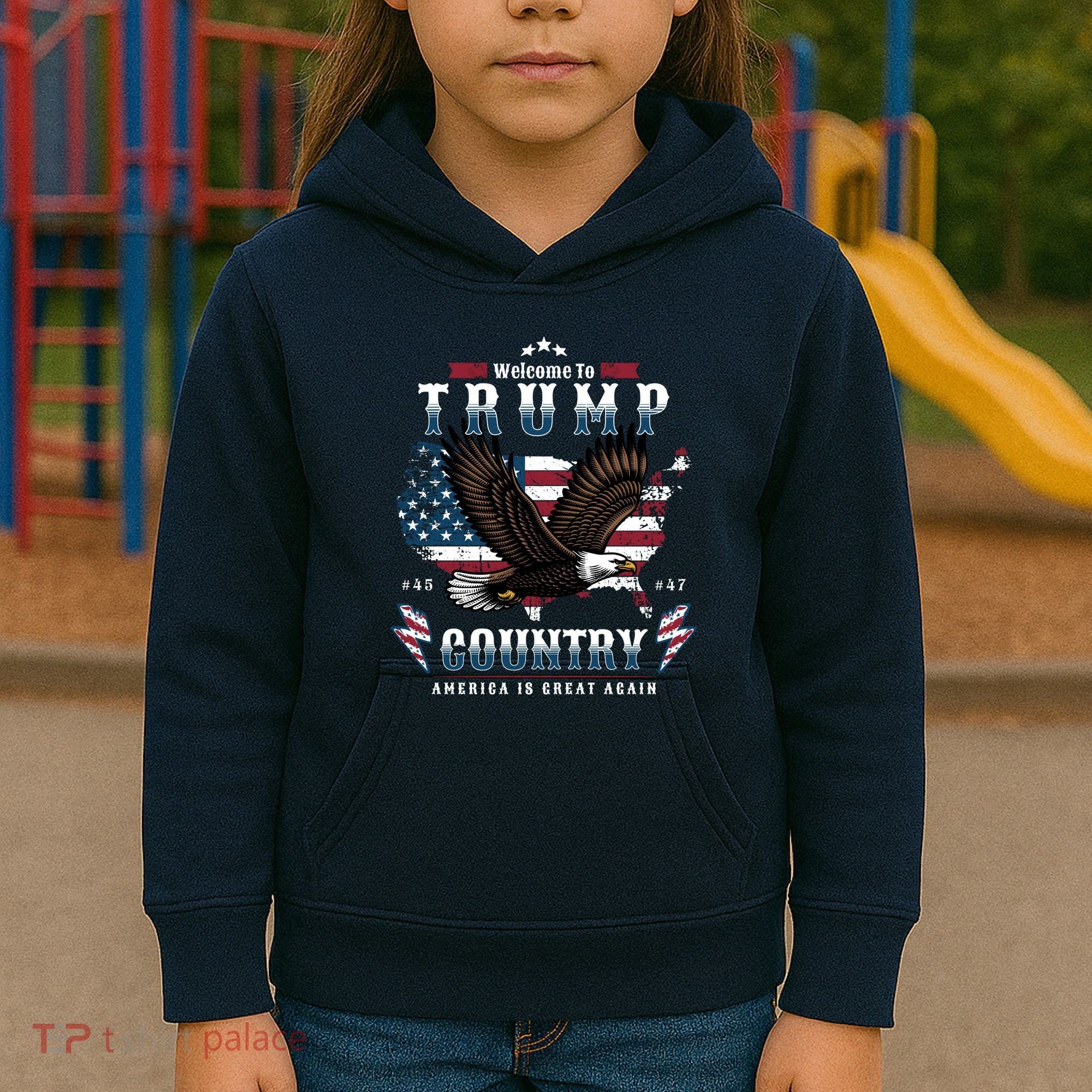 Classic Welcome To Trump Country Maga Eagle Kids Hoodie