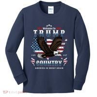 Classic Welcome To Trump Country Maga Eagle Kids Long Sleeve Shirt thumb 0